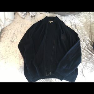 Burberry navy zip-up cardigan